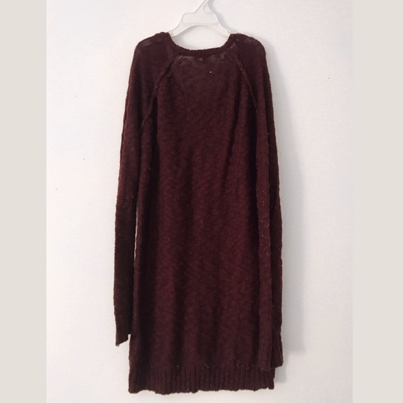 Maroon knitted sweater dress - Picture 2 of 4